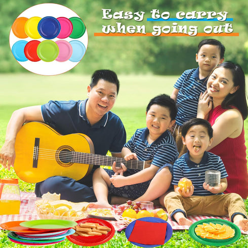 Medanera 400 Set 7 Inch 9 Inch 10 Pcs Colorful Paper Plates Tableware Includes and Rainbow Disposable Paper Plate