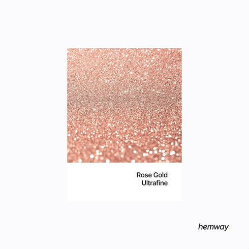Hemway Premium Ultra Sparkle Glitter Multi Purpose Metallic Flake for Arts Crafts Nails Cosmetics - Rose Gold - 100g /