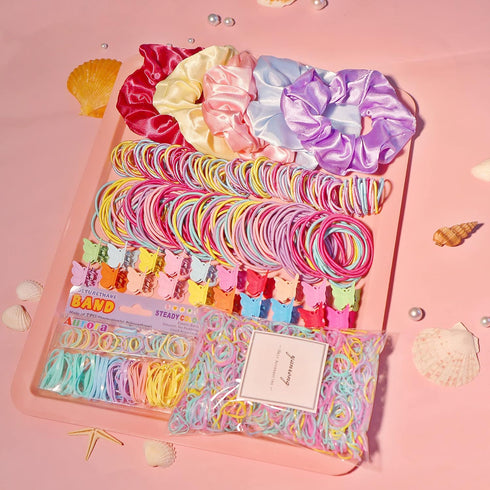 YANRONG Multicolor Hair Ties for Women & Girls, Elastic Ponytail Holders, Rubber Bands for Thick & Thin Hair (2335PCS)