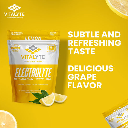Vitalyte Electrolyte Powder Drink Mix, Isotonic Hydration Mix, Gluten Free, Pack of 1, 35 oz, Lemon Flavor