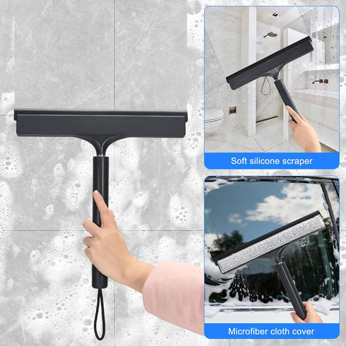 wlich Shower Squeegee with Long Handle, Telescoping Window and Floor Extendable Squeegee for Shower Glass, Bathroom
