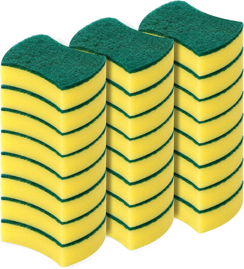 WUHUIXOZ Kitchen Cleaning Sponges,24 Pack Eco Non-Scratch for Dish,Scrub Sponges