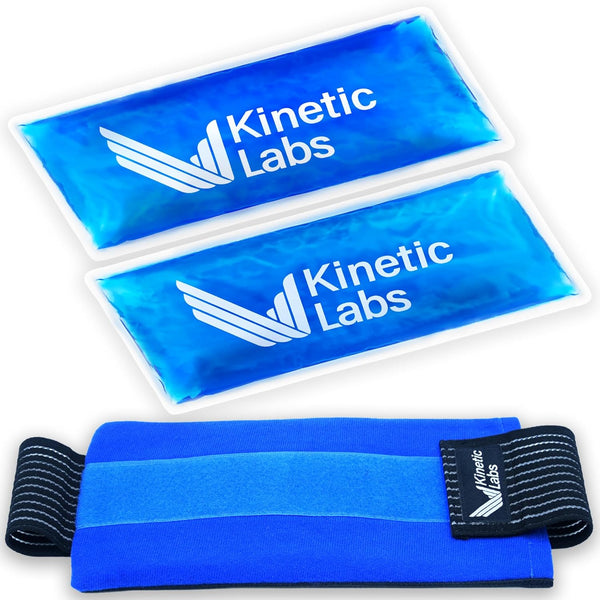 Kinetic Labs Reusable Ice Pack Wrap with Extra Gel Pack - HSA FSA Eligible Hot Cold Ice Pack for Injuries with Strap