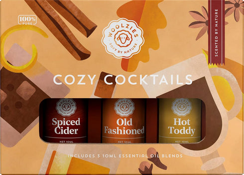 Cozy Cocktails Winter Essential Oil Blends Set of 3 - Spiced Cider, Old Fashioned, Hot Toddy - 10 ML