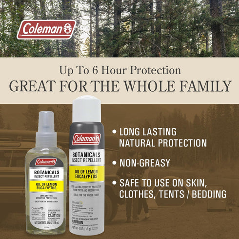 Coleman Lemon Eucalyptus Insect Repellent Spray, DEET-Free Bug Protection, Travel Size, Non-Greasy Formula