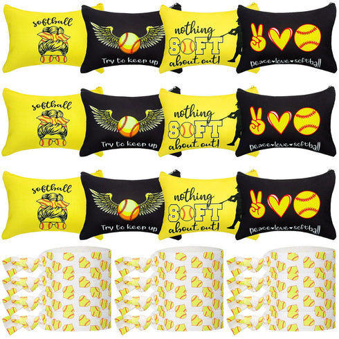 Kajaia 24 Pcs Softball Party Favors, Cosmetic Bag, Hair Scrunchies, Bracelet, Travel Pouch for Women Girls