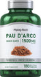 Piping Rock Pau d'Arco Capsules | 1500mg | 180 Count | Herbal Extract Supplement, Non-GMO, Gluten Free