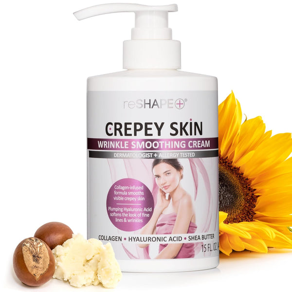 Reshape+ Collagen Body & Face Cream - Moisturizing Skin Care Lotion with Green Tea, Aloe Vera, & Chamomile, 15 Fl Oz
