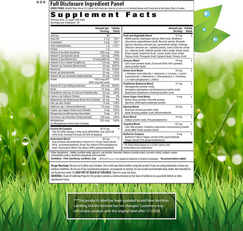 Irwin Naturals Women's Living Green Liquid-Gel Multi Vitamin - 70 Essential Nutrients, Vitamins, Wholefood Blend - Targeted Adrenal & Brain Support - 90 Liquid Softgels