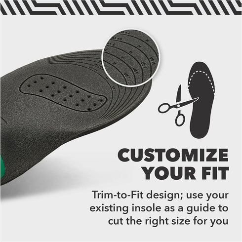 Spenco Lower Back Support Insole, Trim to Fit, Men's 7-13 / Women's 5-11 Sizes for Comfort and Support.