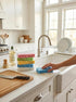 PNSXING 100% 5 Kitchen Sponges- Heavy Duty Cellulose Scrub Dish Sponge for Tough Messes, Scratch Free & Durable