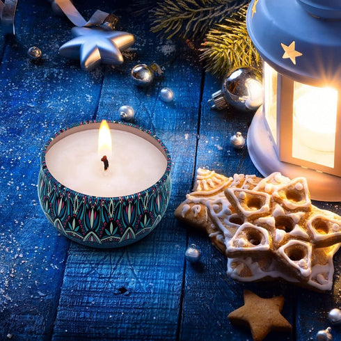 Soyyla Set 9 2.2oz Bohemian Scented Candle for Christmas Thanksgiving Housewarming Gift, of Aromatherapy Candle