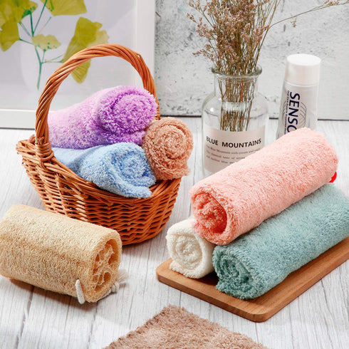 Syhood 12 Pcs Microfiber Face Wash Cloths, 10 x 10 Inch Makeup Remover Towel, Reusable Soft Cleansing Towels