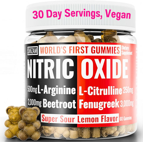 Beets Fenugreek Super Nitric Oxide Gummies - Chewable L-Arginine & L-Citrulline Beet Root Chews for Adults