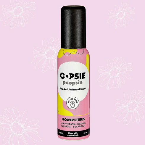 Pre Poop Spray, 4 Pack Flower Citrus, Natural Pre Poo Toilet Spray for Bathrooms, 2oz Travel Size.