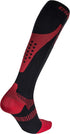 CSX 20-30 mmHg Compression Socks for Men and Women, Knee High, Recovery Support, X-Large, Red on Black