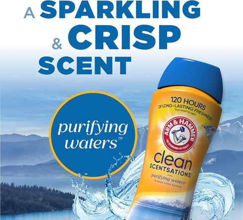 HAMMER 45 Oz ARM & Clean Scentsations In-Wash Scent Booster, Laundry Scent Booster Purifying Waters scent