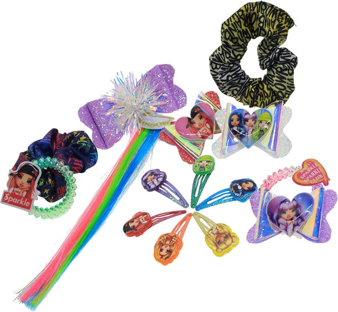 Rainbow High Townley Girl Hair Accessories Set - Gift for Kids Teens Girls (15 Pcs) Including Hair Bow, Extensions,