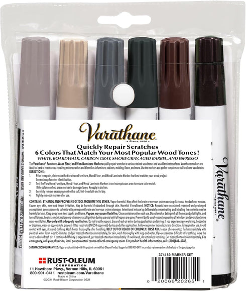 Varathane 374189 Wood Stain Repair Marker Kit, Assorted Cool Tone for Wood Finishing