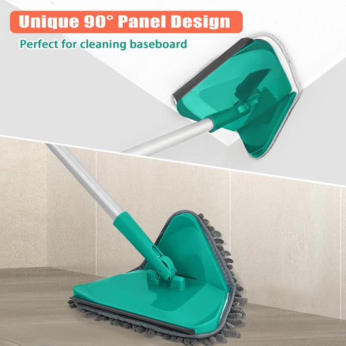 JEHONN Wall Cleaner Mop with Long Handle 82 Inches, 3-in-1 Duster with 6 Replacement Microfiber Pads for Walls