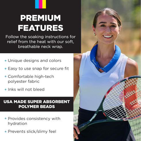 KOOLGATOR Evaporative Cooling Neck Wrap - Reusable & Breathable Summer Cooling Accessories, Long Lasting, Available in