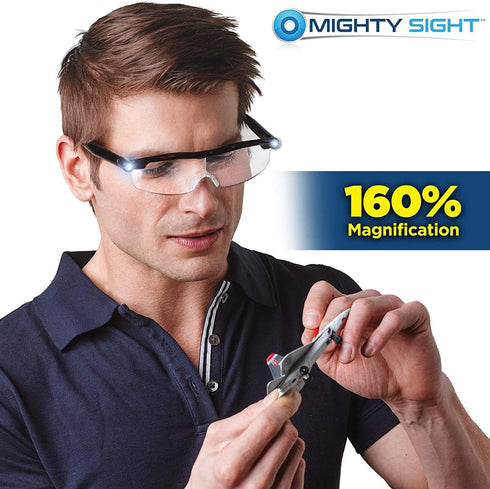 Ontel Mighty Sight LED Magnifying Eyewear, Pack of 2, Black