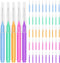 EasyHonor Braces Brush, Cleaner Interdental Brush Toothpick, Dental Flossing Head, 5 Colors, 50pcs
