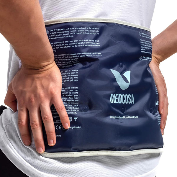 Medcosa Large Gel Ice Pack | Reusable Flexible Hot or Cold Pack for Knee, Back, Shoulder Pain Relief, Inflammation,