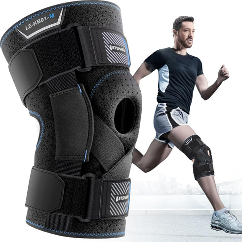 LETSHAKE Hinged Knee Brace for Men Women Adjustable Knee Support with Side