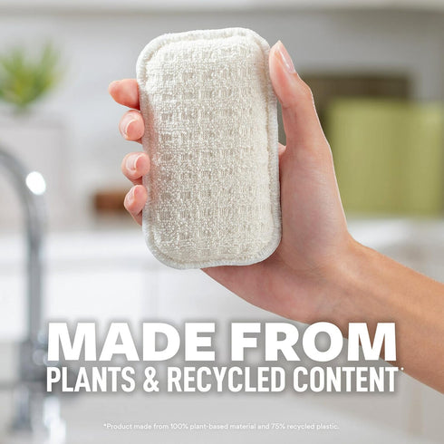Scotch-Brite Greener Clean Dual Action Scrub & Wipe, for Washing Dishes and Cleaning Kitchen, Dish Scrubber for Washing Dishes, Superior Performance and Made with Sustainable Materials, 2 Pads by Scotch-Brite