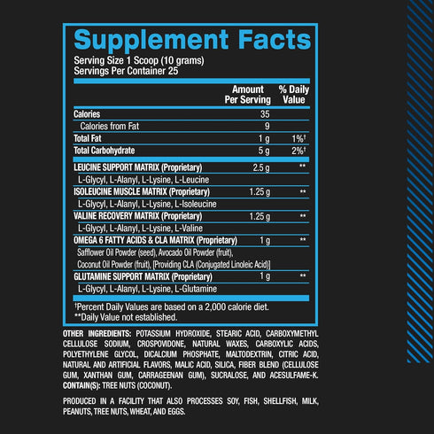 BPI Sports Best Aminos - BCAA Powder Post Workout & Glutamine Recovery Drink, Fruit Punch - 25 Servings
