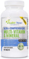 Vegan Whole Food Multivitamin & Mineral - 90 Tablets - Vitamins A B1 B2 B6 B12 C D3 E & 110 Super Foods, Herbs, Greens