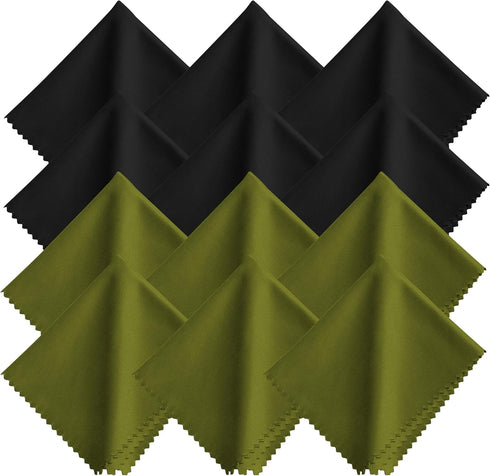 XTHEL Microfiber Eyeglass Cleaning Cloth - 12 Pack (6 Black + 6 Green),