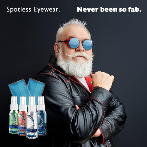 Purity Eyeglass Lens Cleaner Kit - 2 x 8oz and 1 x 2oz Lens Cleaner Spray Bottle + 2 Microfiber Cleaning Cloths - Safe for All Lenses (AR Coated Included), Eyeglasses and Screens - Clear