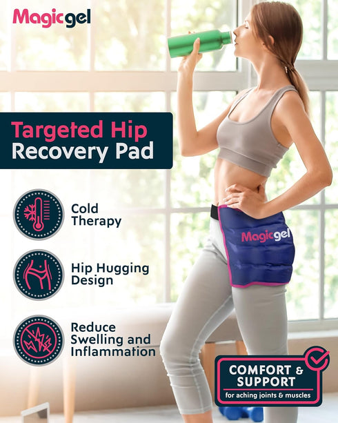 Reusable Cold Pack for Hip Bursitis - Ice Pack Wrap for Inflammation and Swelling Relief (by Magic Gel)