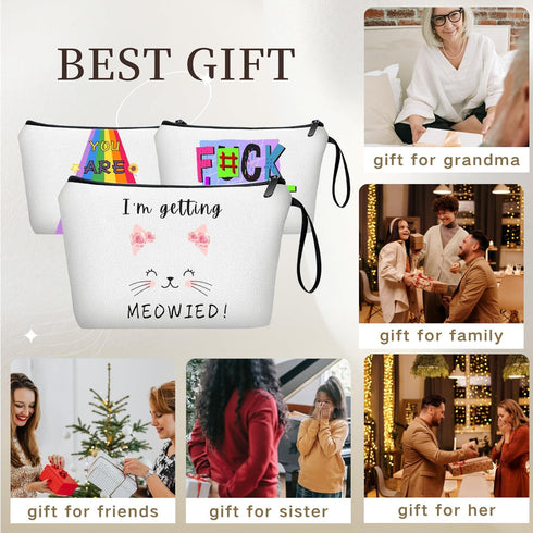 SEAMOON Bride to Be Gifts, Makeup Bags Travel Pouch, Bridal Gifts for Bachelorette Party