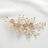 SWEETV Light Rose Gold Rhinestone Wedding Clip Bridal Comb Barrette - Handmade Flower Head Pieces for Women