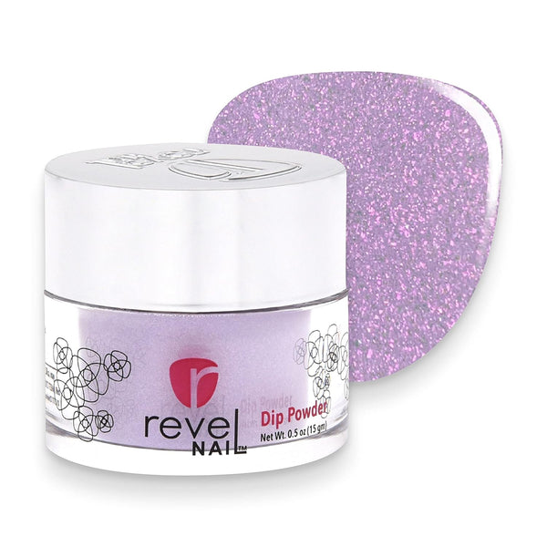 Purple Glitter Dip Powder for Nails - Revel Nail Dip Powder, Chip Resistant with Vitamin E & Calcium, DIY Manicure,