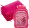Crweety 50 Pcs Hot Pink Organza Gift Bags - 6x9 Inch Drawstring Jewelry Pouch Bags for Wedding Party Favors