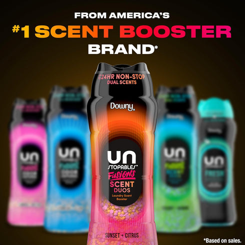 Sunset 10.7 OZ, 24hr 2 1 Downy Unstopables Fusions Scent Duos Laundry Scent Booster Beads, and Citrus Scent, non-stop