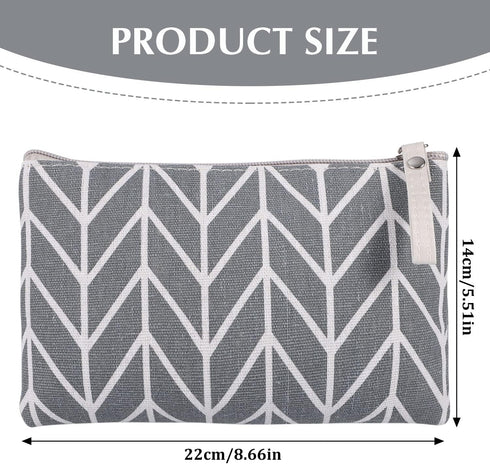SUMAJU 8 Pcs Canvas Cosmetic Bag, Multi-function Travel Makeup Bag Cosmetic Pouch with Zipper Travel Toiletry Bag Small Makeup Pouch Christmas Gifts Stocking Stuffers for Women