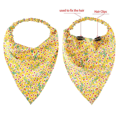 Syhood 6 Pcs Floral Bandanas for Women, Boho Daisy Hair Scarf Headband with Clip Chiffon (Pretty Floral Patterns)