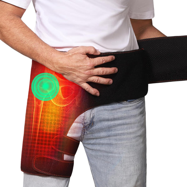 Hip Heating Pad, Electric Heated Hip Massager with Vibration, Thigh/Buttock Electric Heat Pad for Sciatica Nerve Relief