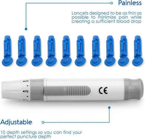 Complete Blood Ketone Meter Kit for Keto Diet Testing - Monitor, Strips, Lancing Device & Lancets