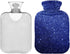 SyXIOP 2L Dark Blue Glitter Starry Travel hot Water Bottle with Soft Cover, Warmer Bag for Menstrual Cramps, Menstrual