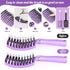 URTHEONE Hair Brush, Detangling Boar Bristle Curved Vented Hair Brush for Women Men Kids, 2 Pack, Pink & Purple