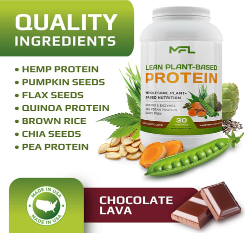 MFL Vegan, Plant-Based Protein Powder | Gluten Free, Non-Dairy, Non-GMO, Lactose Free, Keto-Friendly | 2.12 lbs