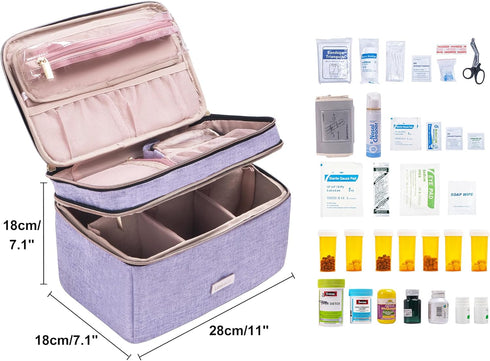 Lexeeco Medicine Storage Bag Pill Bottle Organizer with Portable Small Pouch Travel Medication Bottle Organizer