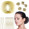 Zonon Bun Hair Nets, Invisible Elastic Edge Mesh and U Shaped Pins Set, 50Pcs for Ballet Bun Sleeping