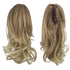 SOFEIYAN 13" Ponytail Extension, Long Curly Clip in Claw Hair Extension for Women, Dark Blonde to Bleach Blonde